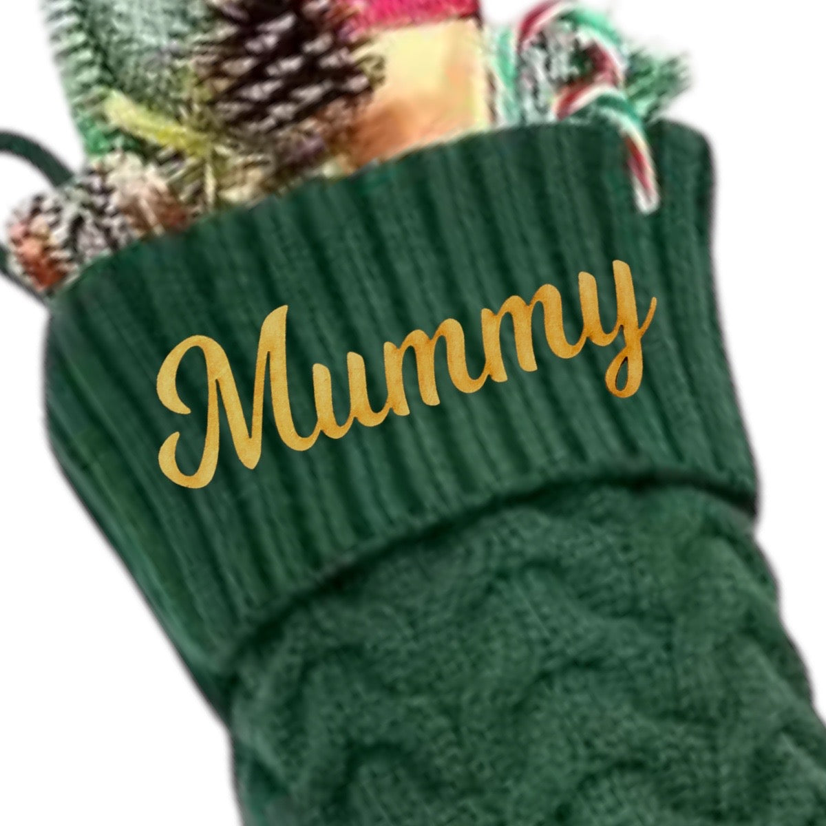 Personalized Christmas Stockings Knitted - Red, Green, White, Gray