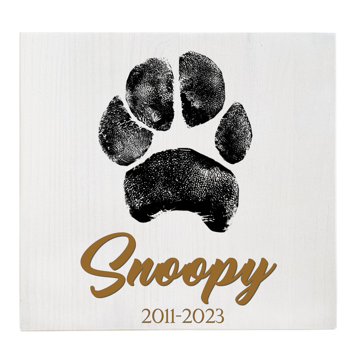 Actual Paw Print Wooden Sign - Pet Loss Sympathy Gift