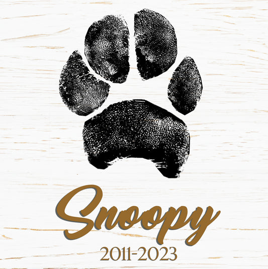 Actual Paw Print Wooden Sign - Pet Loss Sympathy Gift