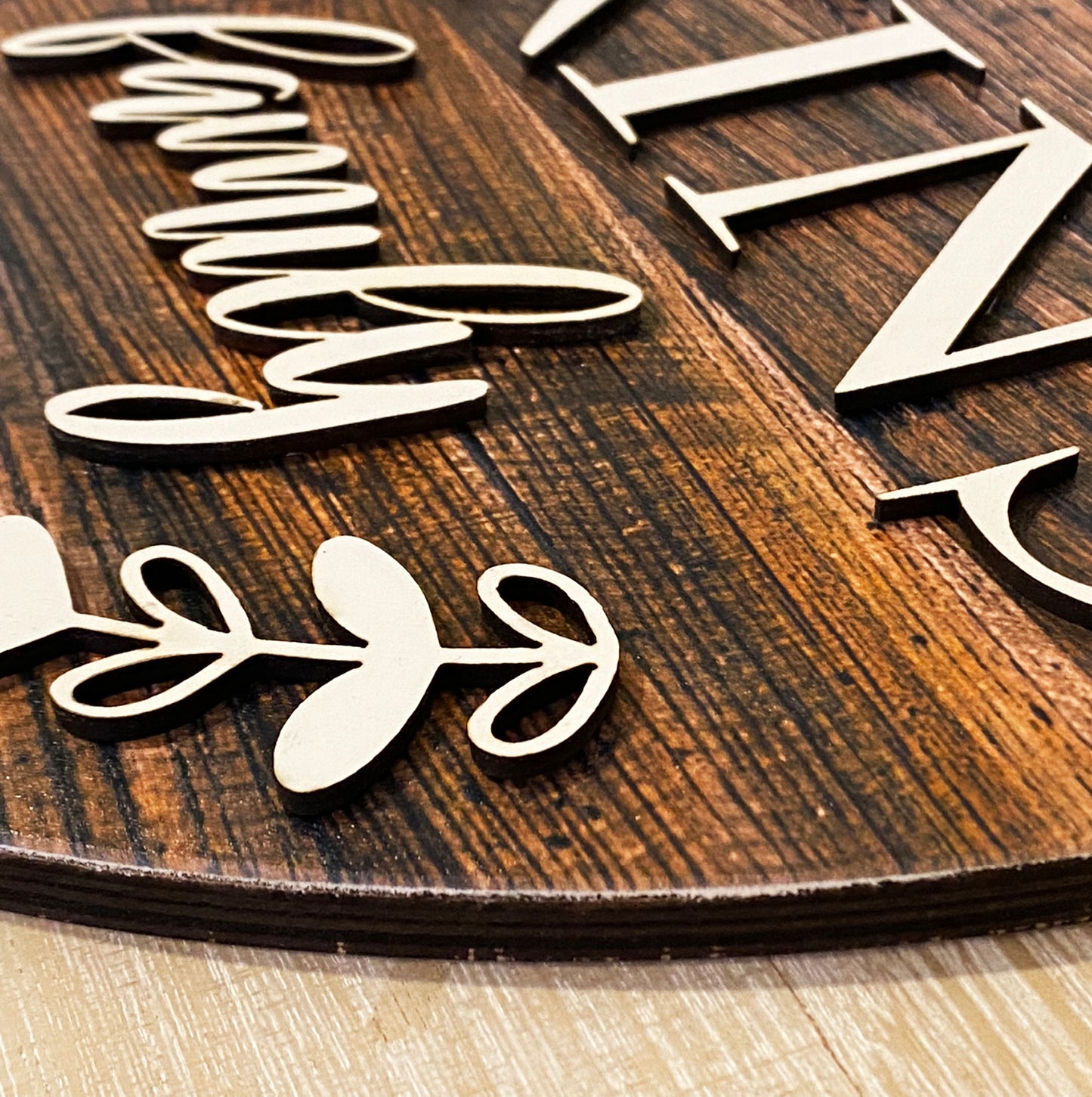 Large Wooden Family Name Sign - Unique Wedding Gift Idea for Couples
