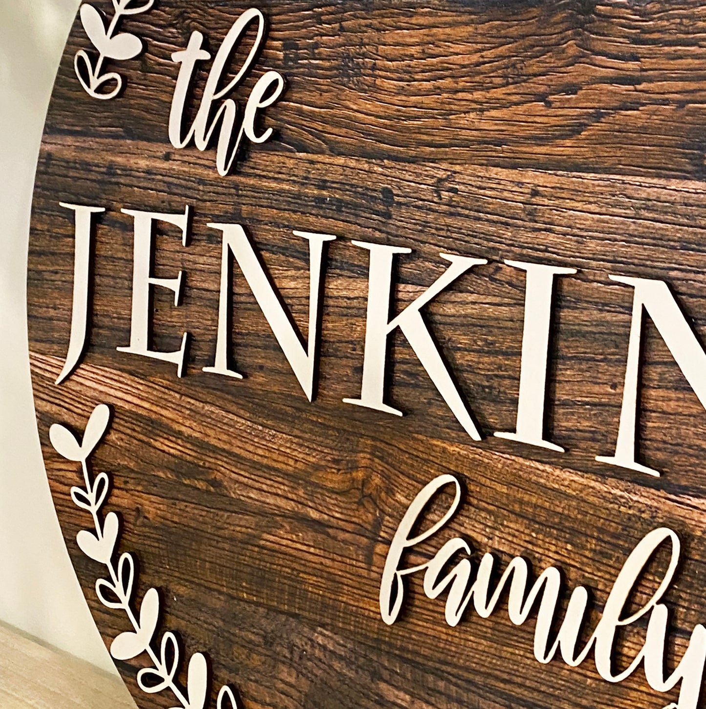 Large Wooden Family Name Sign - Unique Wedding Gift Idea for Couples