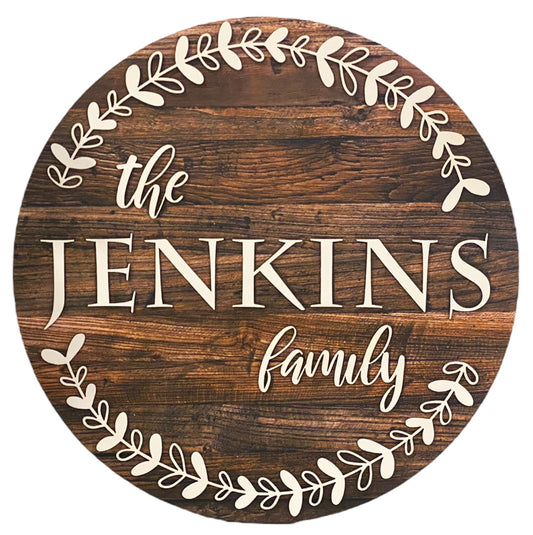 Large Wooden Family Name Sign - Unique Wedding Gift Idea for Couples