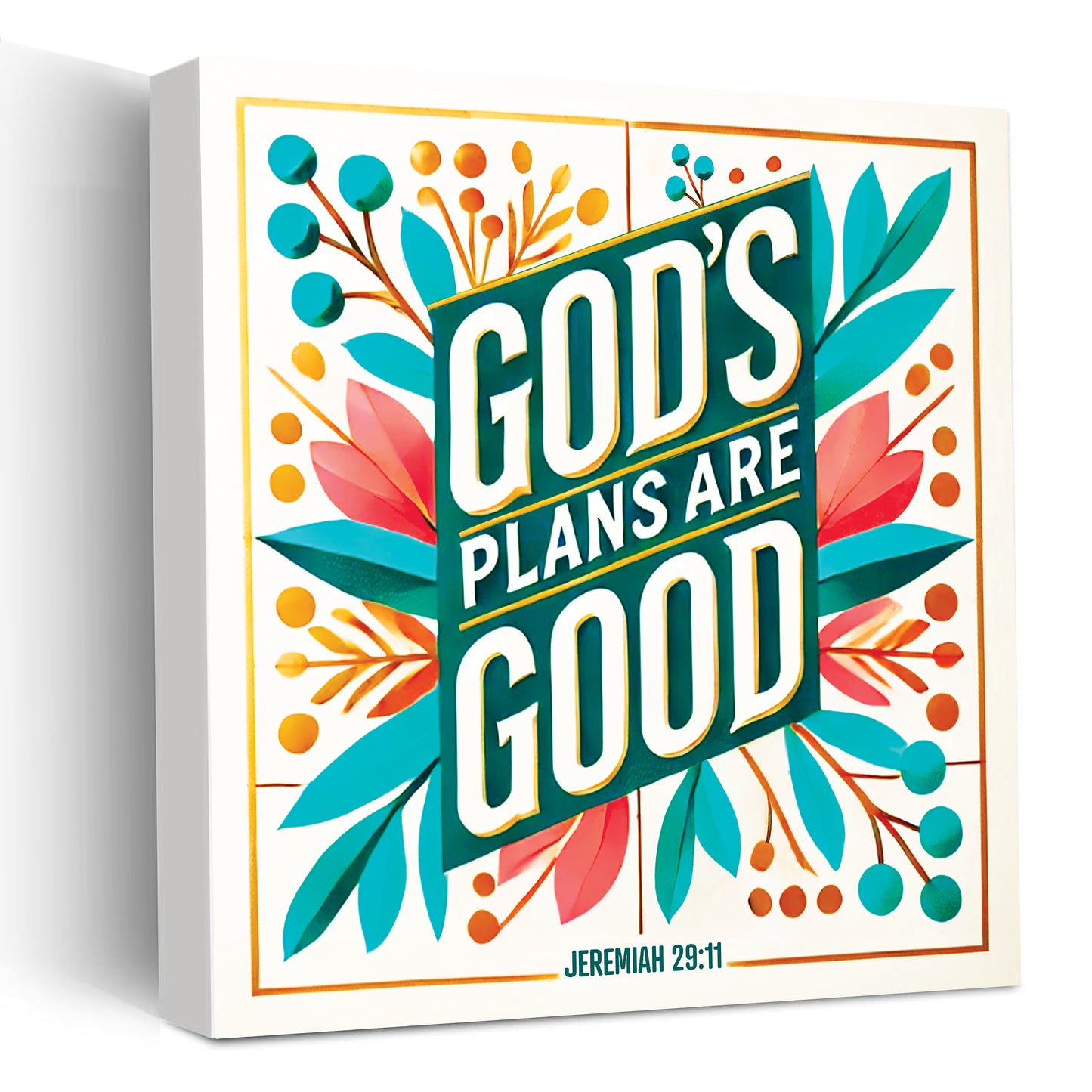 Good's Plans are Good - Decorative Wooden Block With Bible Verses and Faith-Inspired Quotes for Home Decor