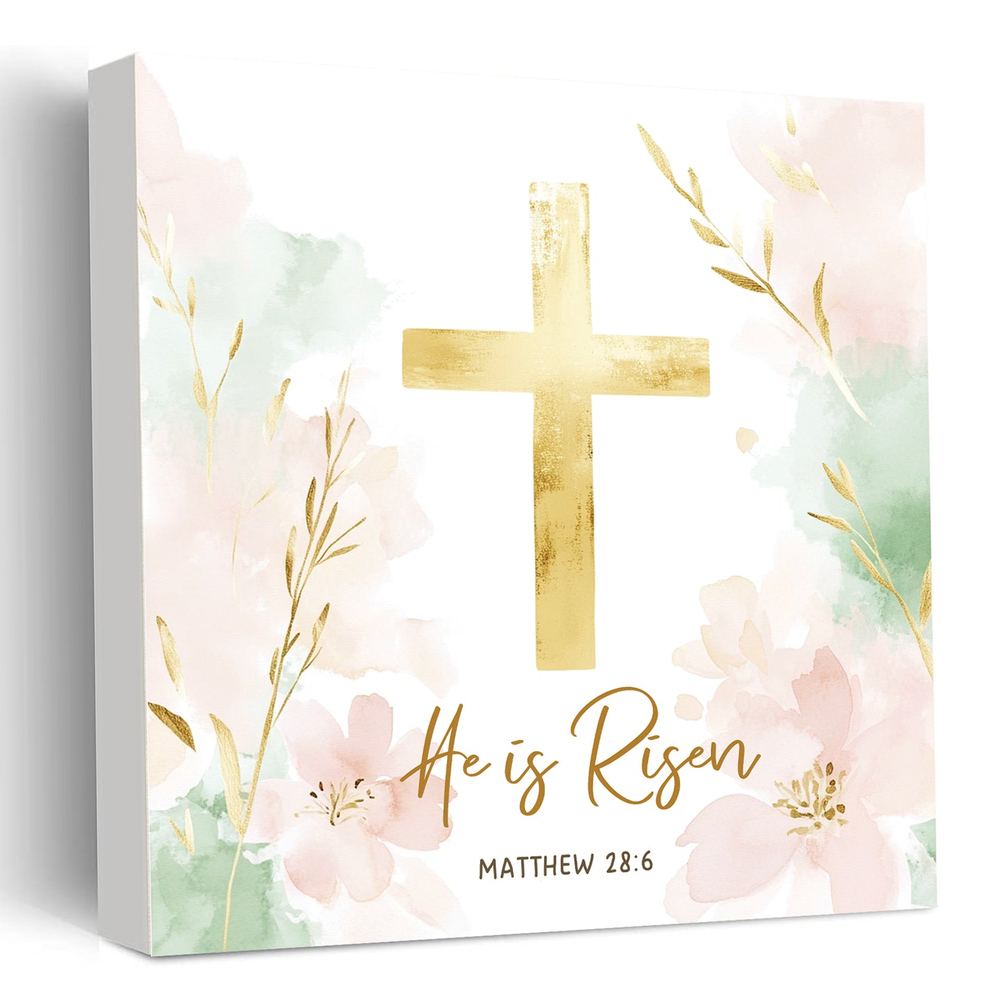 He Is Risen Sign - Matthew 28:6 Easter Scripture Wall Art - Christian Decor