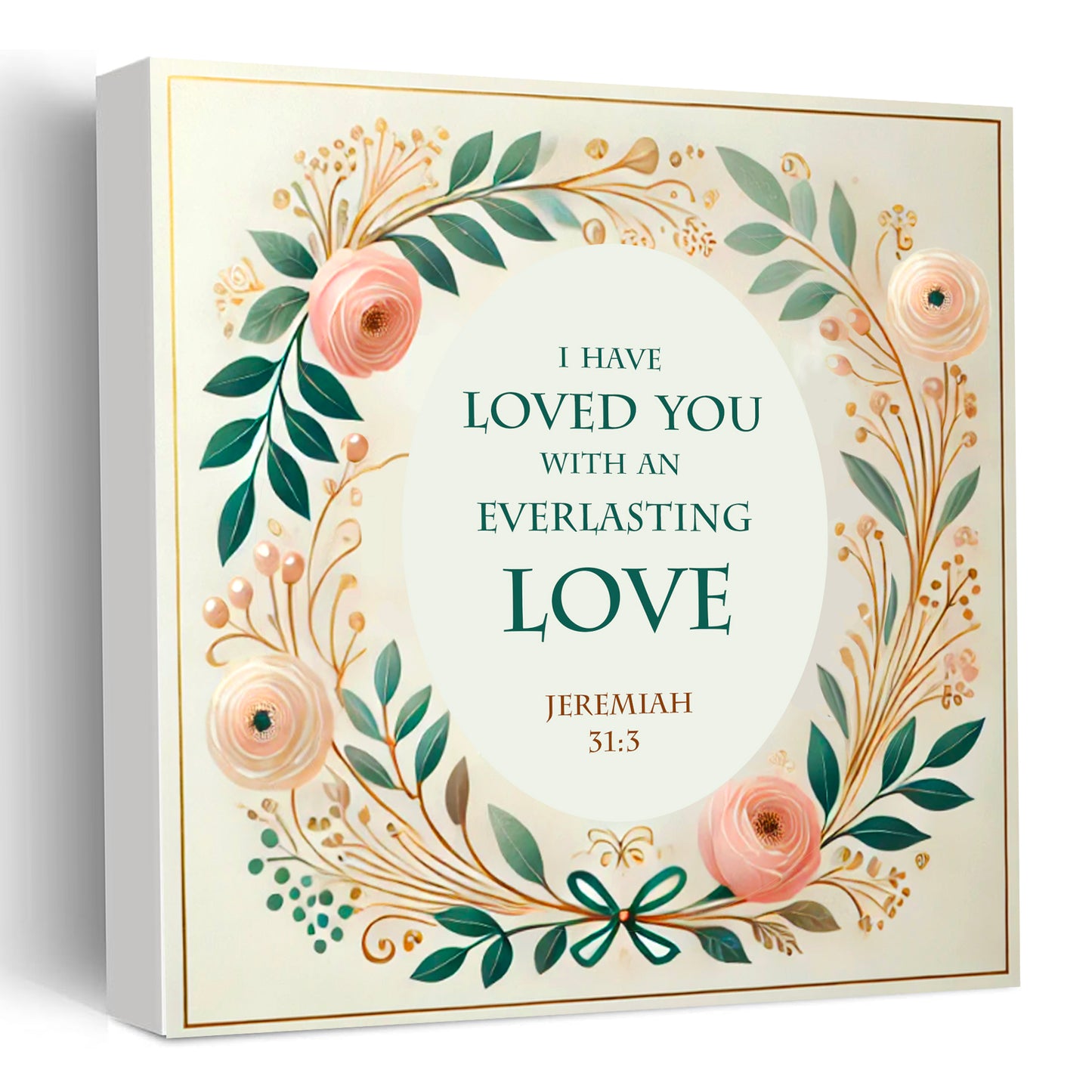 I have Loved You With An Everlasting Love (Jeremiah 31:3) - Wooden Block With Bible Verse - Christian Home Decor