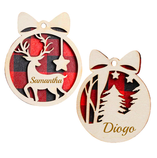 Christmas Ornament Personalized with Names (Set of 2)