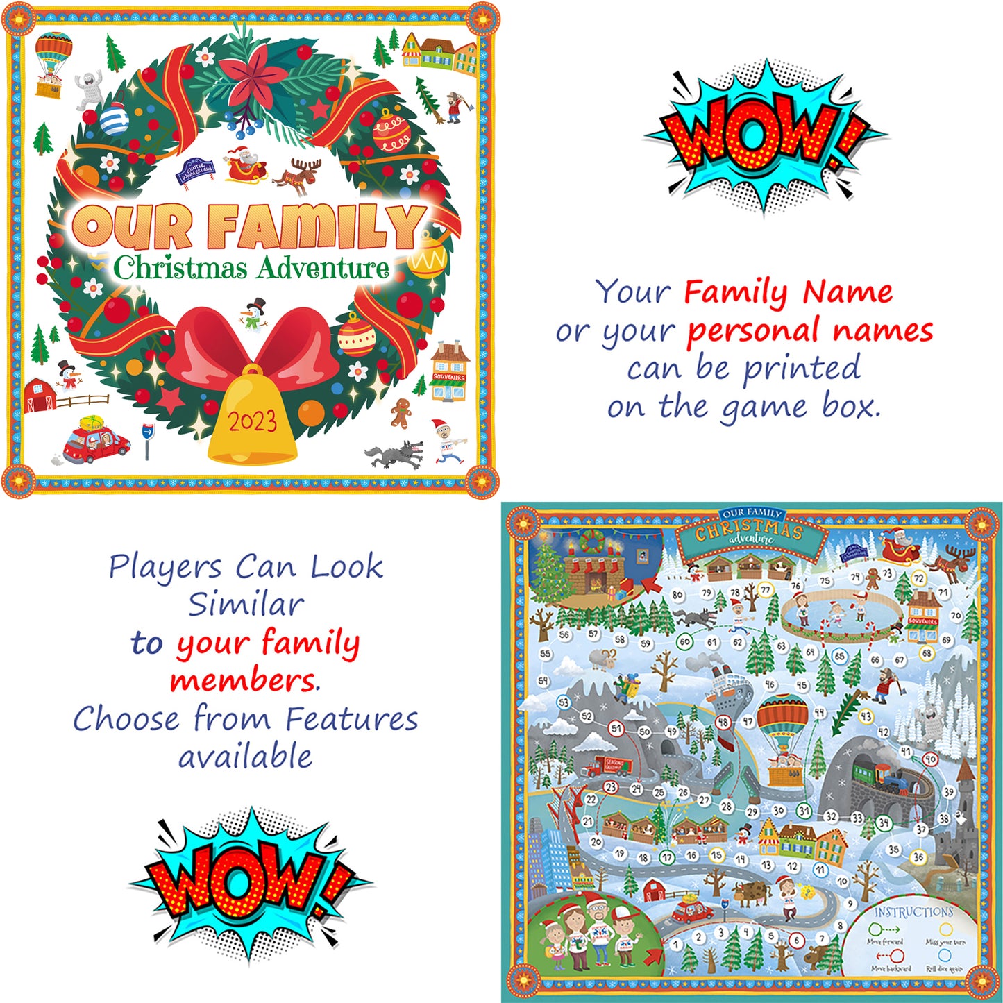 Custom Board Game Personalized Christmas Themed Family Board Game - Family Gifts 2024