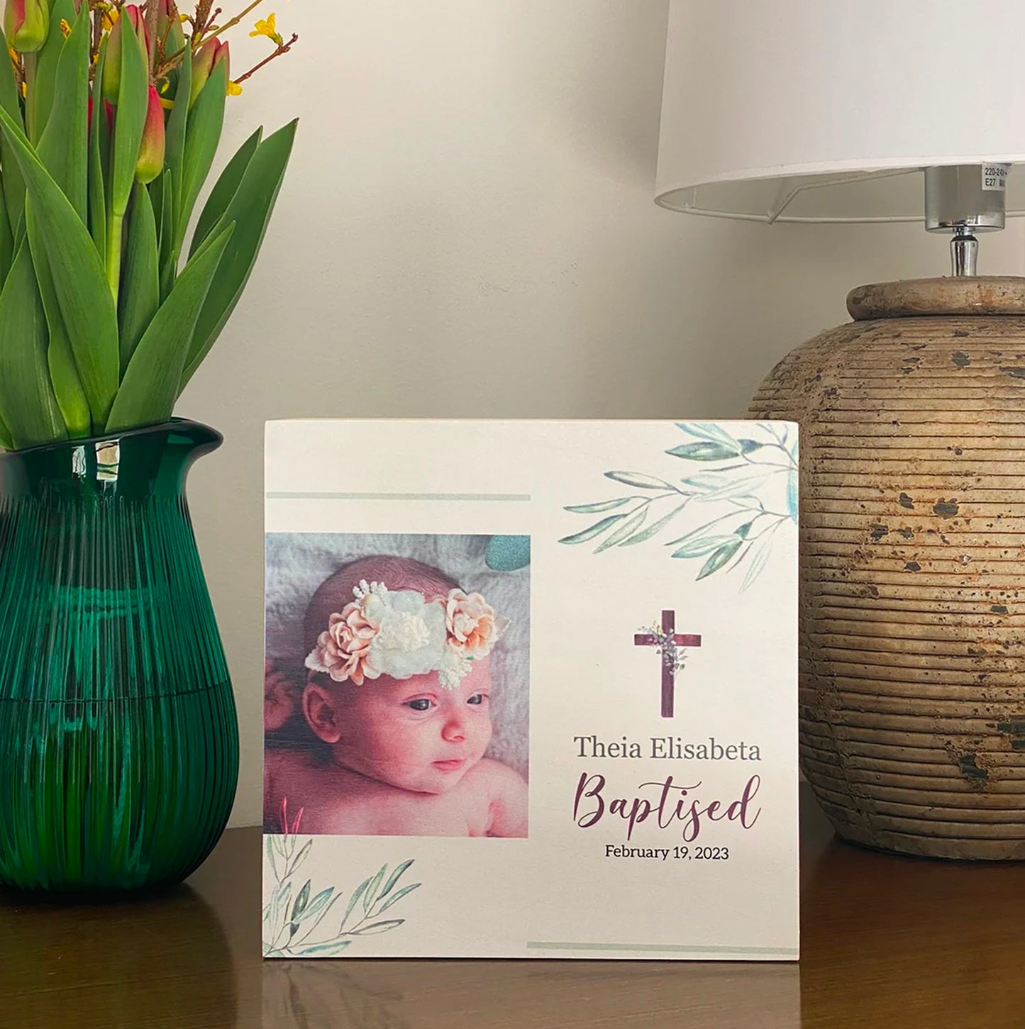Personalized Baby Baptism Gift - Wooden Keepsake Box Custom Time Capsule