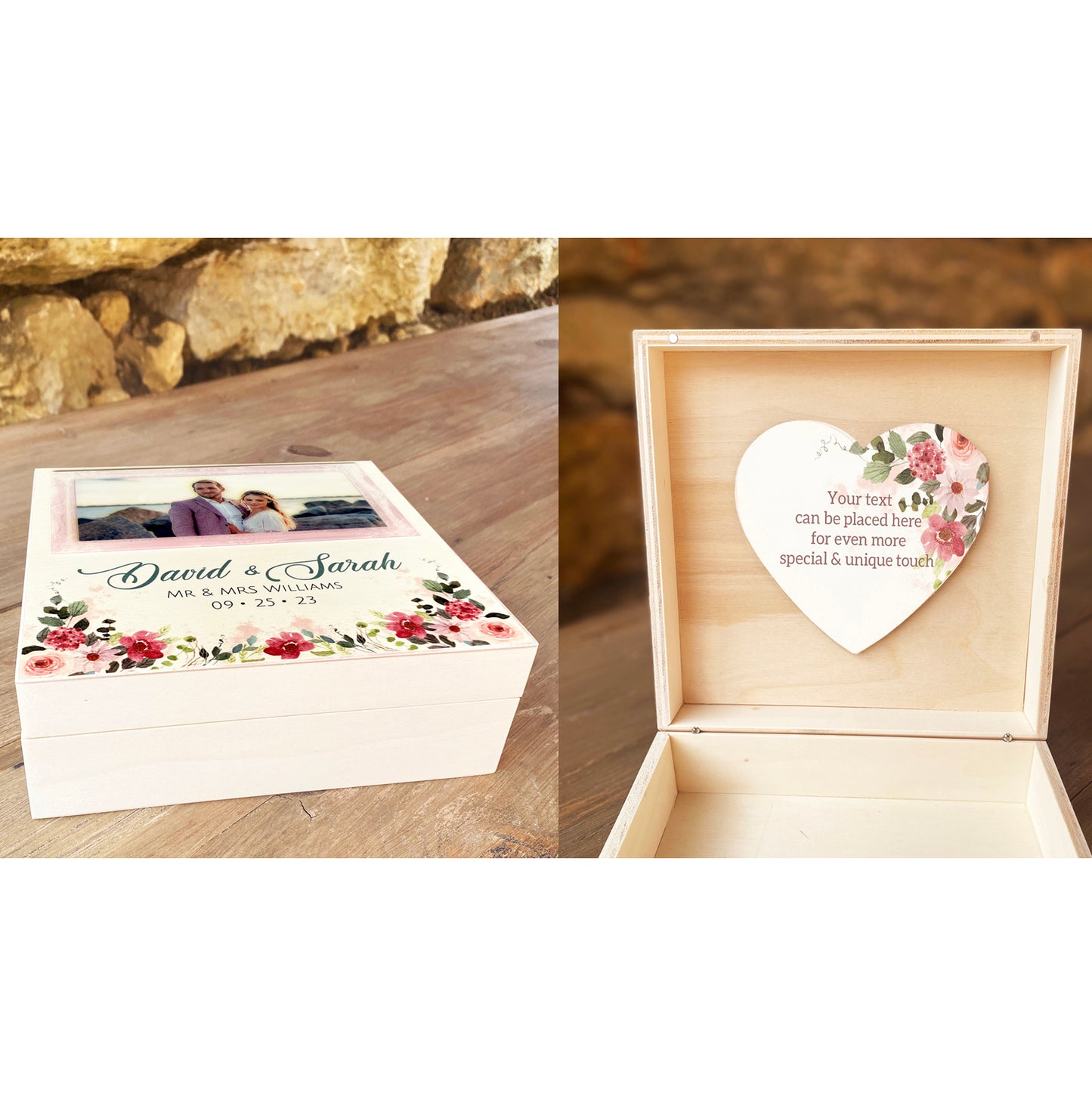 Unique Wedding Gift for Couple Personalized Keepsake Box