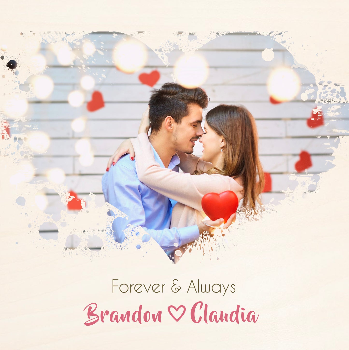 Anniversary Gift for Couple Personalized Photo Keepsake Wooden Box