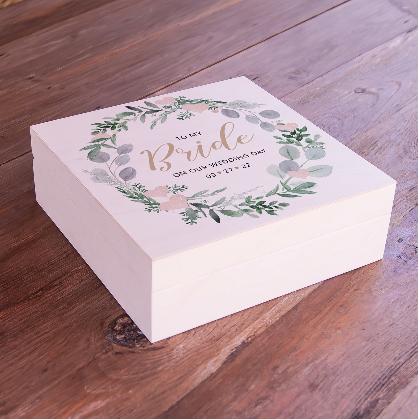 Personalized Wooden Box - To my Groom or To My Bride on our Wedding Day