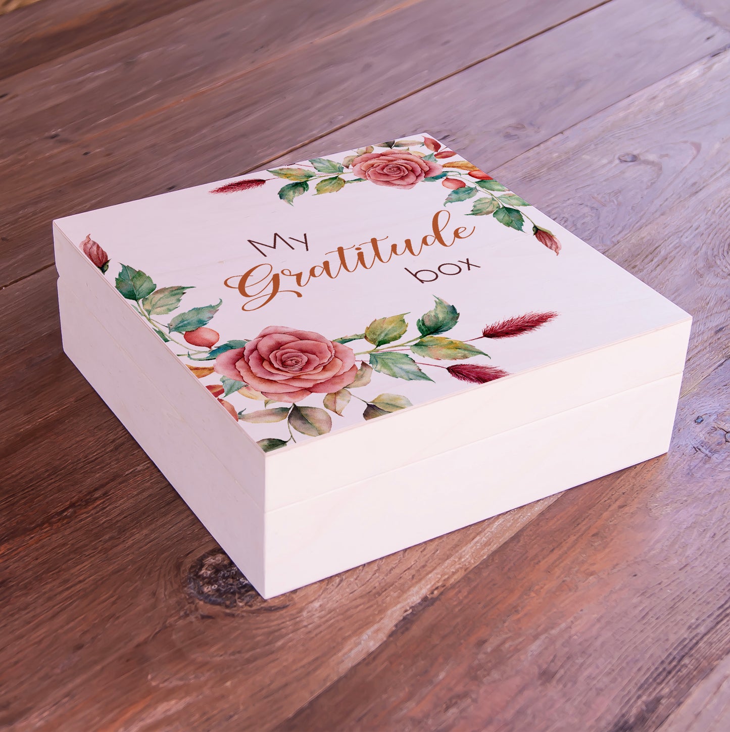 Wooden Keepsake Box Personalized Thanksgiving Gift - My Gratitude Box