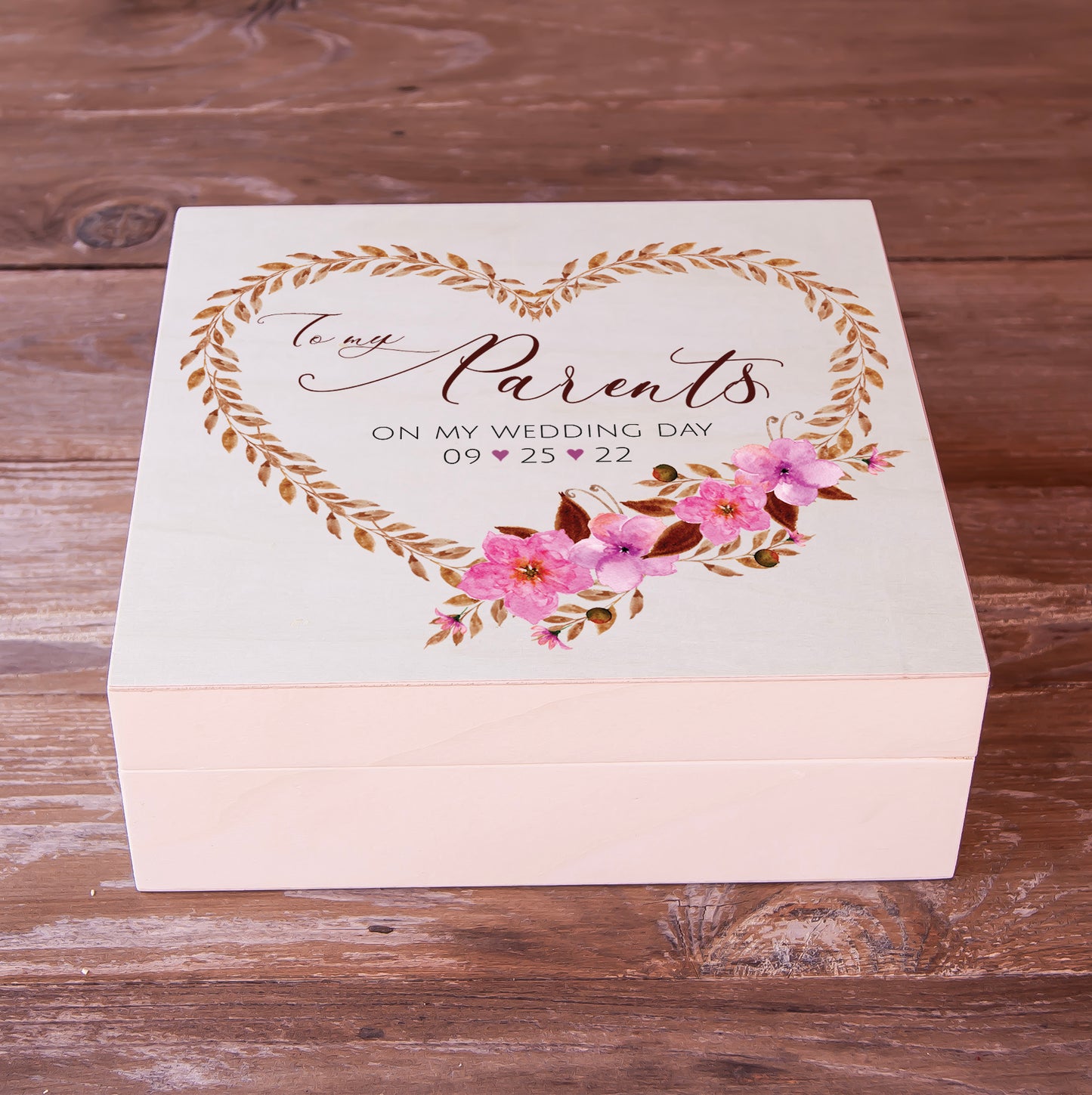 Personalized Wooden Box - Gift for Parents on Wedding Day - To my Parents on my Wedding Day
