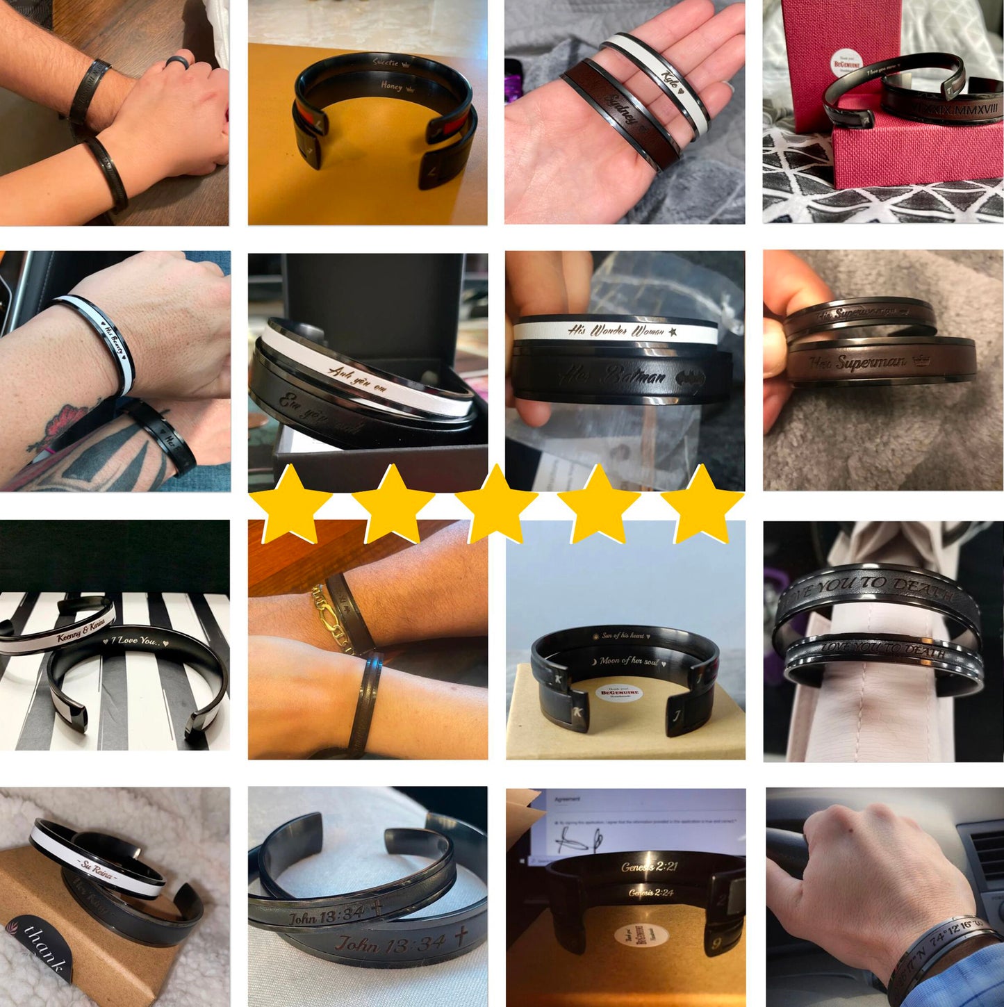 Personalized Gift Matching Bracelets for Couples - Unique Anniversary Gift
