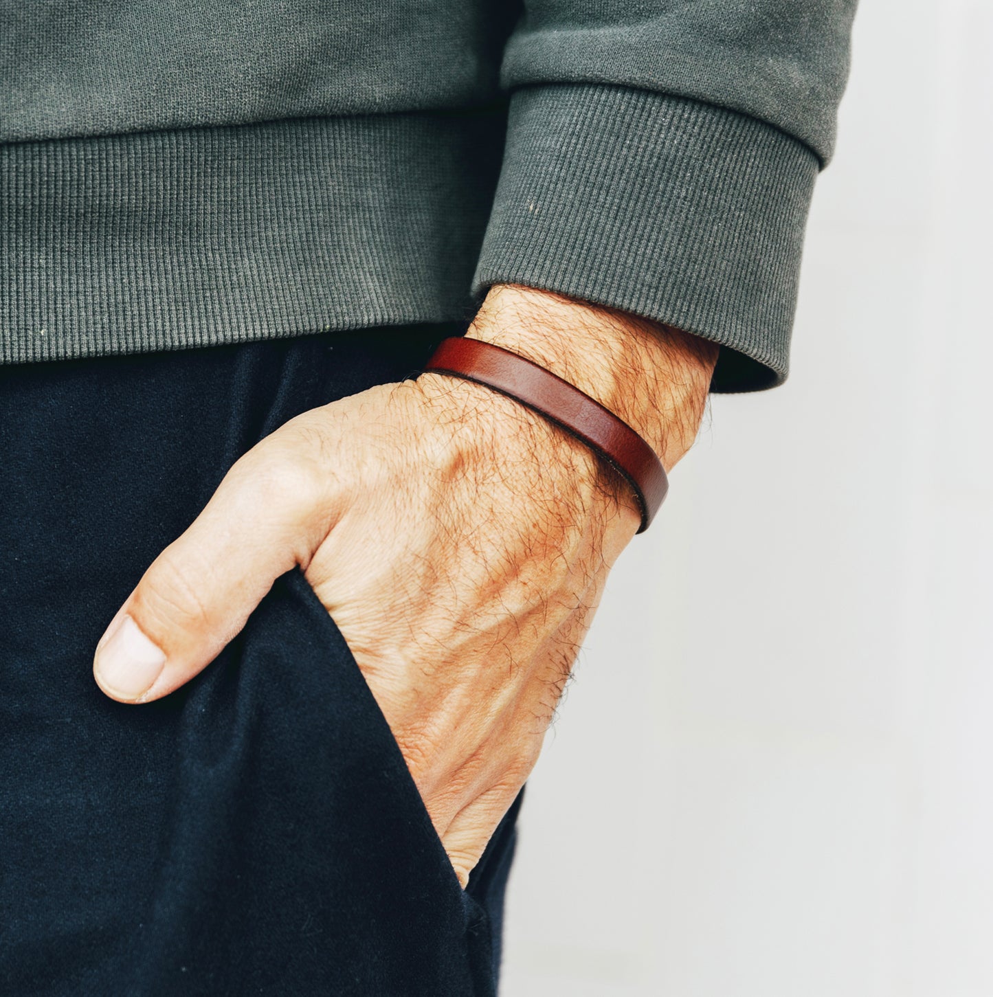 Leather Bracelet Engraved with Your Text - Hidden Message Gift for Boyfriend