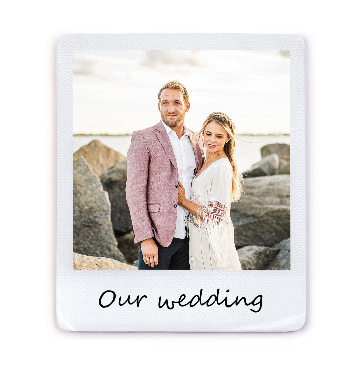 Wooden photo magnets set