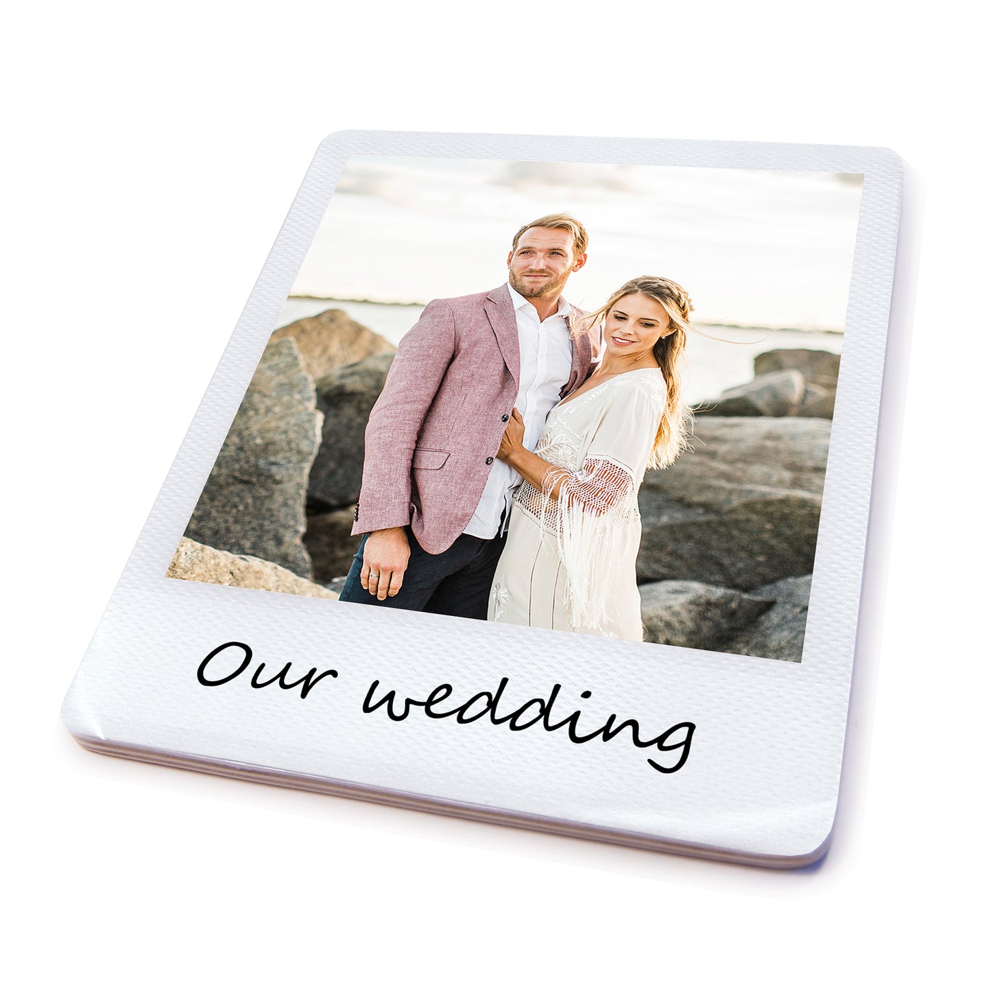 Wooden photo magnets set
