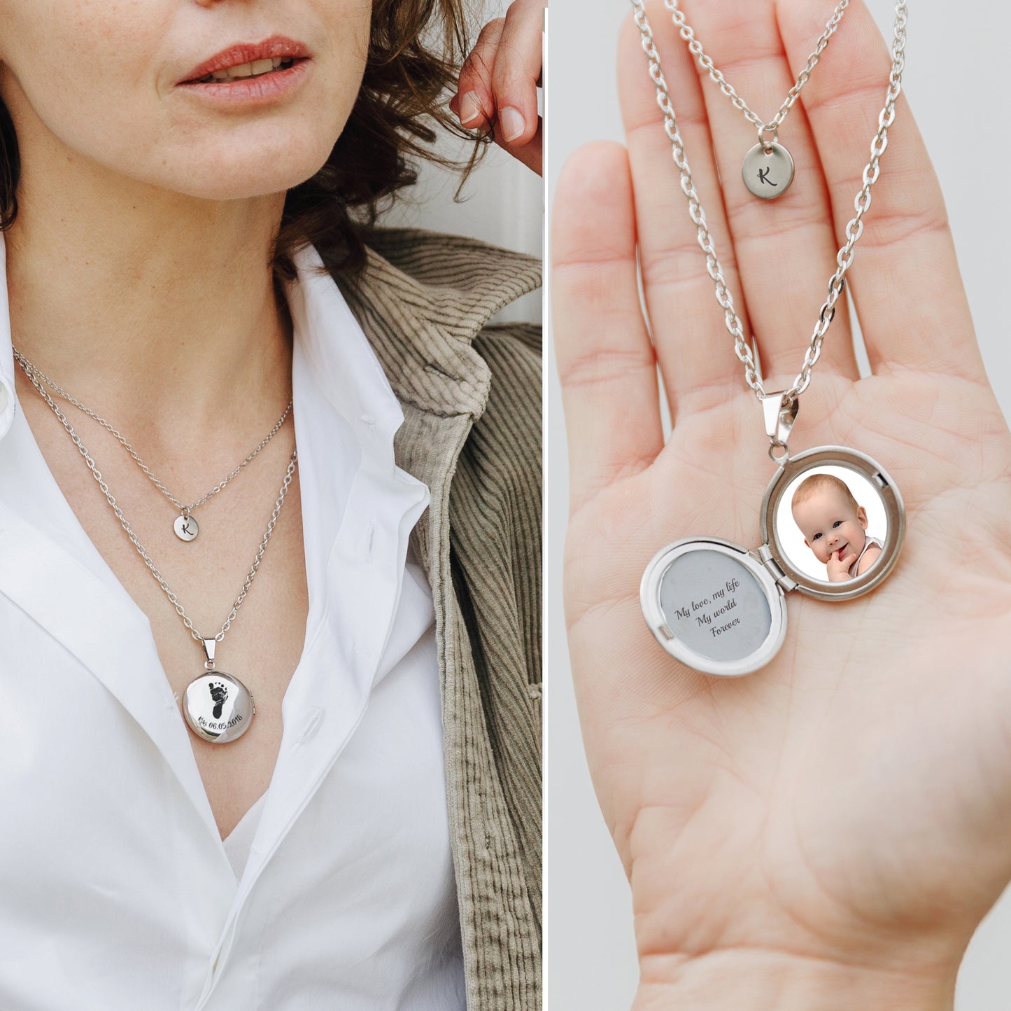 Personalized Locket Necklace with Photo - Unique Gift for Wife, New Mom Gift