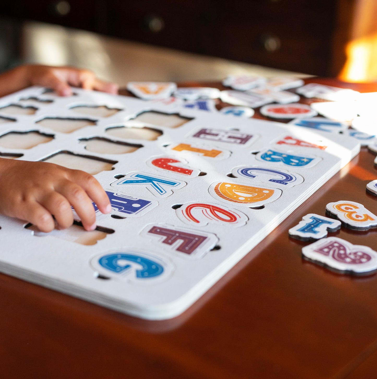 Unique Handmade Wooden Puzzle with Alphabet and Numbers - One of a Kind Gift for Kids