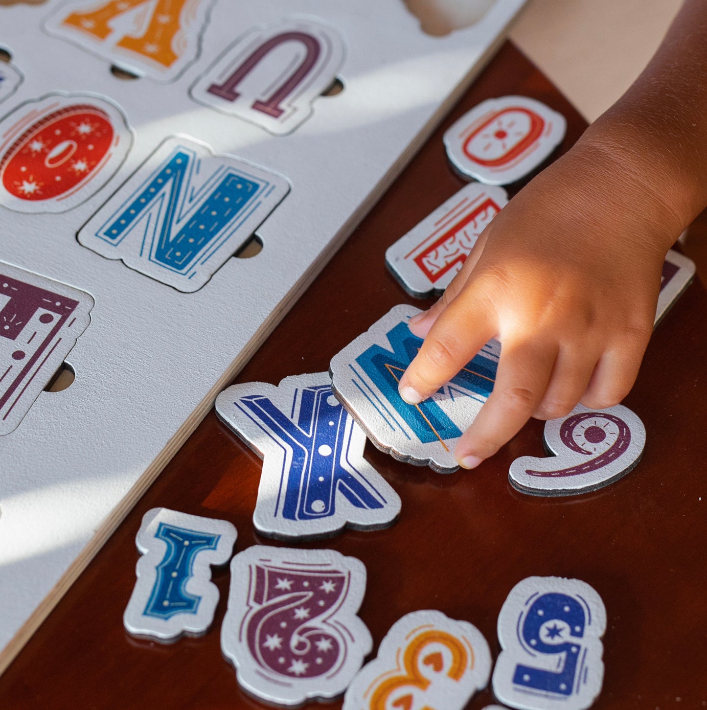 Unique Handmade Wooden Puzzle with Alphabet and Numbers - One of a Kind Gift for Kids