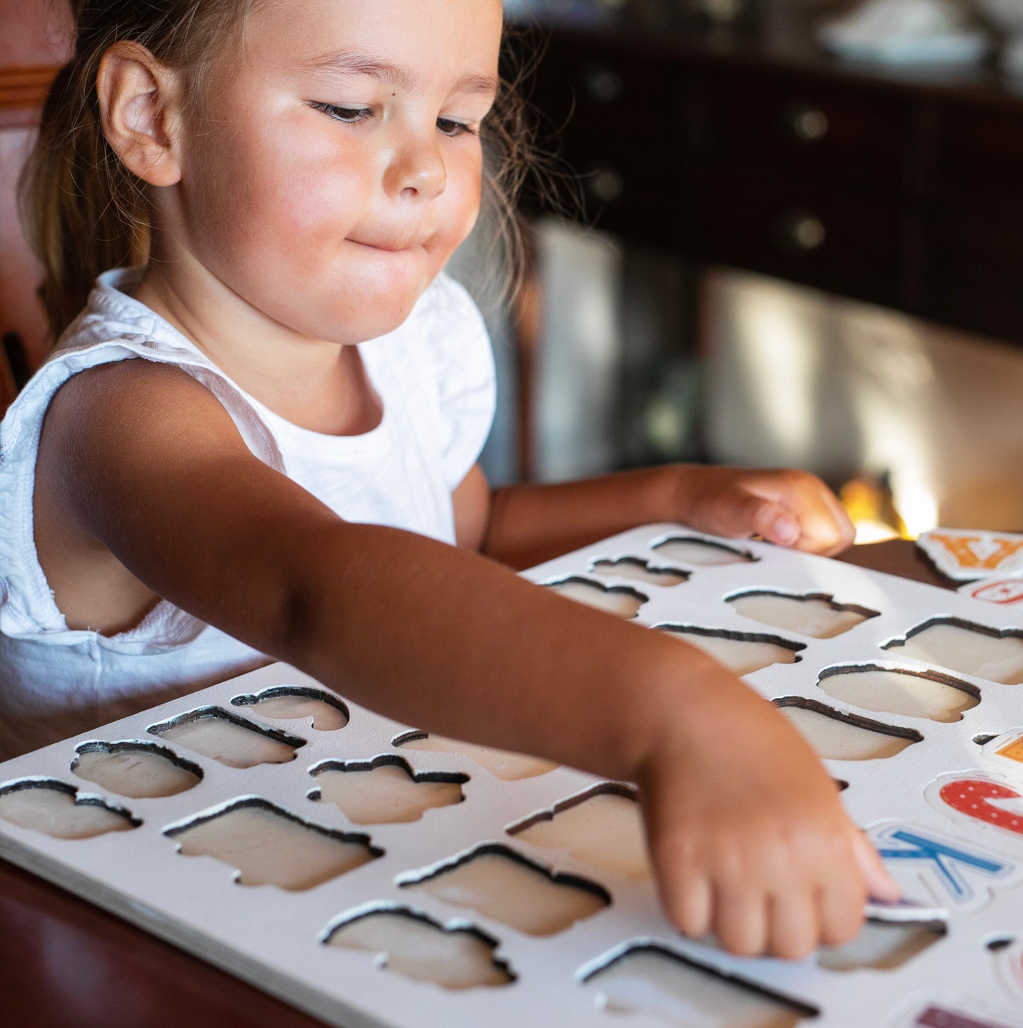 Unique Handmade Wooden Puzzle with Alphabet and Numbers - One of a Kind Gift for Kids