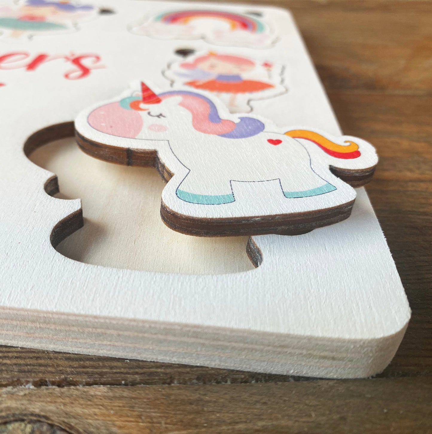 Custom Wooden Puzzle Personalized with Child's Name - Princess Fairy Themed