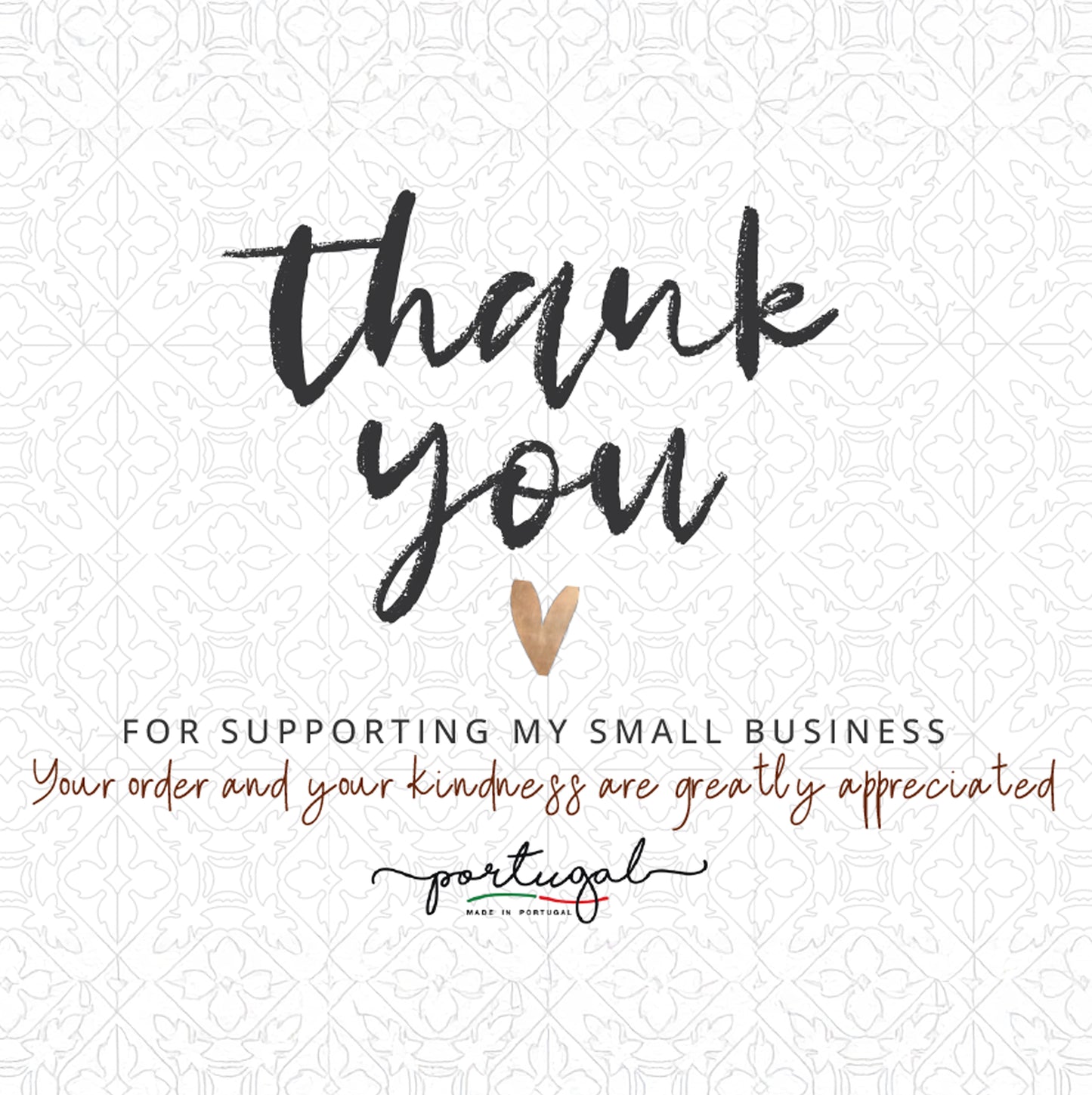 Thank you card included with purchase – handmade Christian gift packaging message