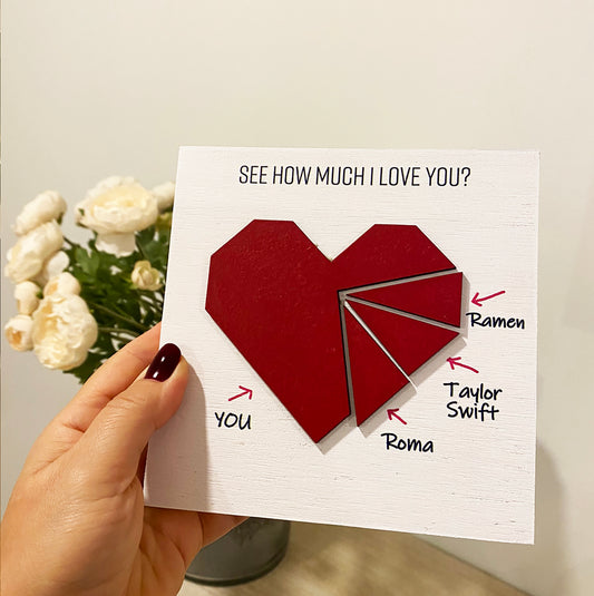 Wooden Valentines Card for Boyfriend or Girlfriend - Personalize With Your Ideas