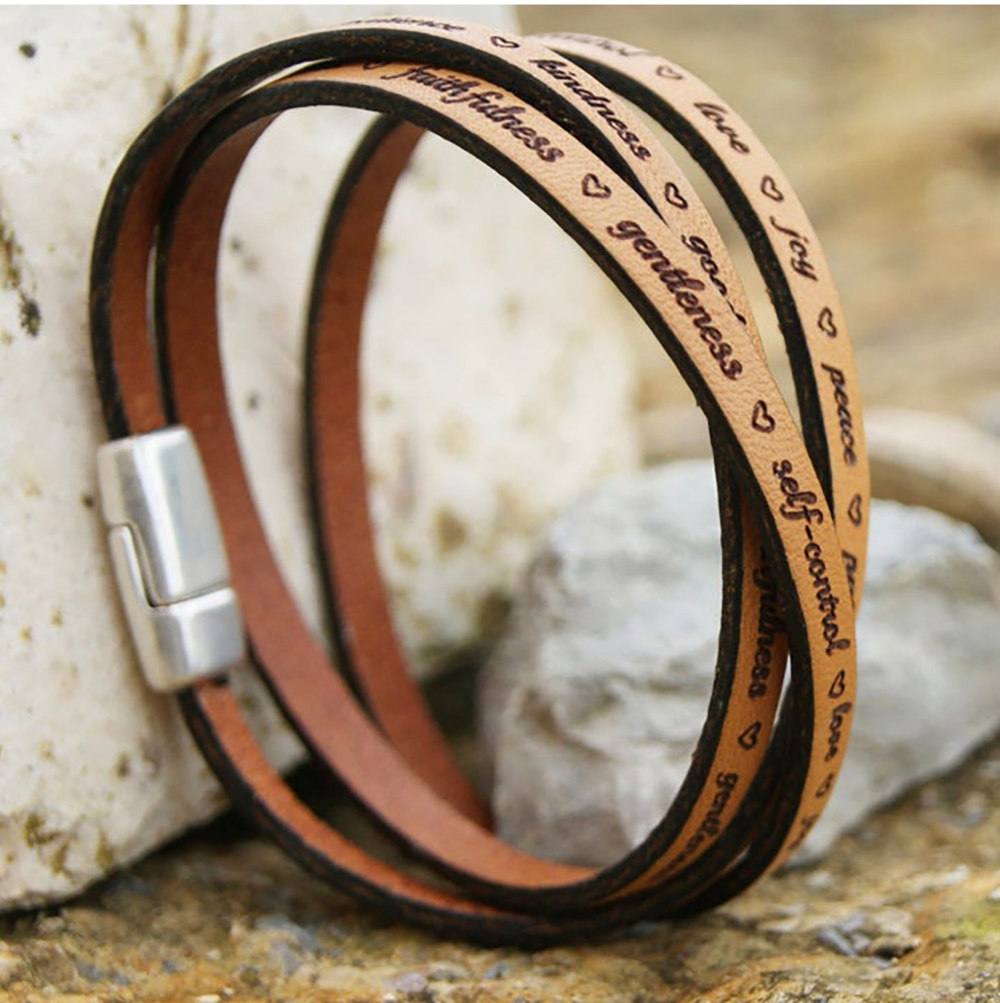 Wrap Leather bracelet for Women - Custom Engraving - Personalized Gift for Her