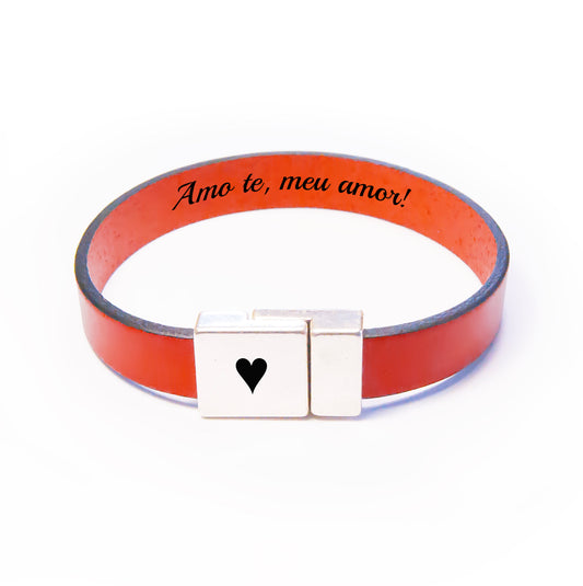 Personalized Leather Bracelet Engraved - Hidden Message Gift for Your Special Someone