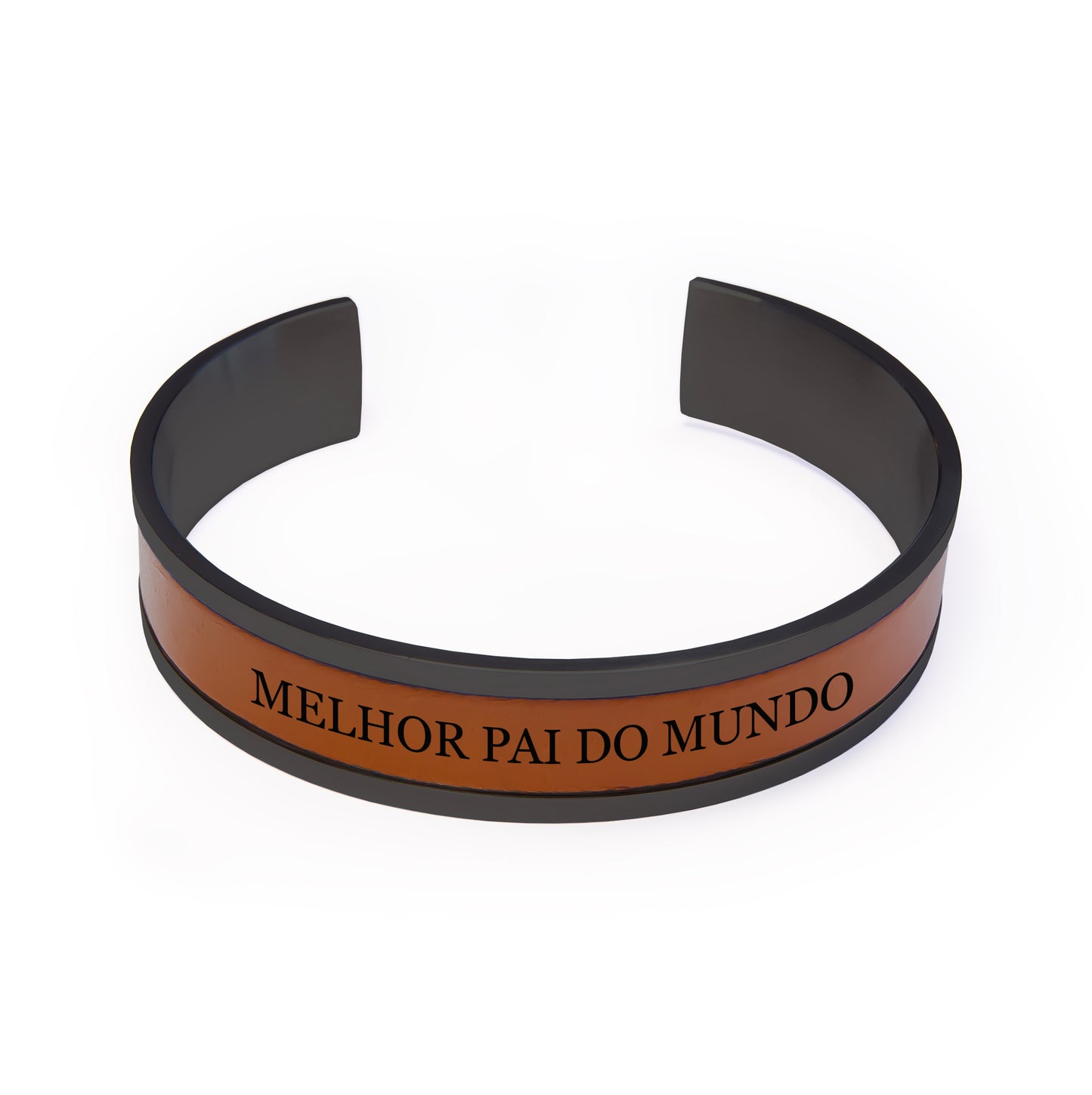 Black Stainless Steel Cuff Bracelet for Men - Ion Plated - Personalized Gift for Husband