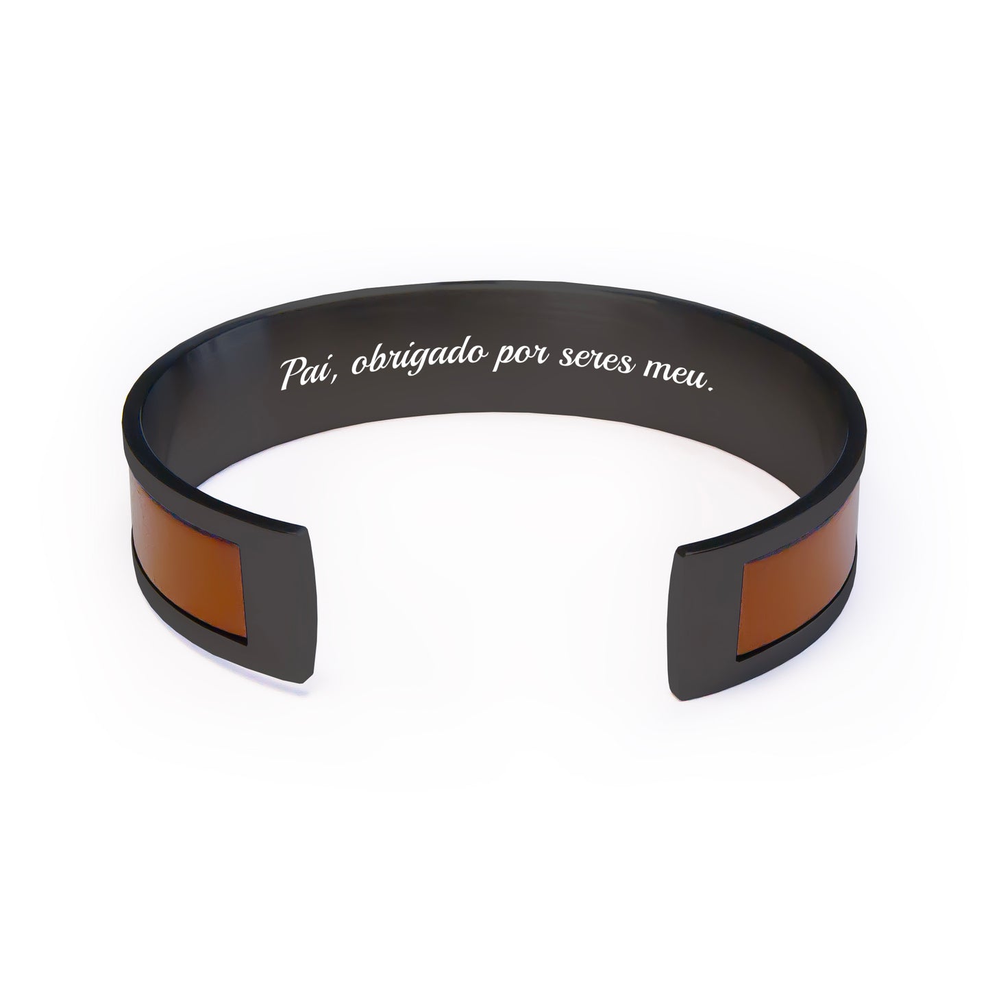 Black Stainless Steel Cuff Bracelet for Men - Ion Plated - Personalized Gift for Husband