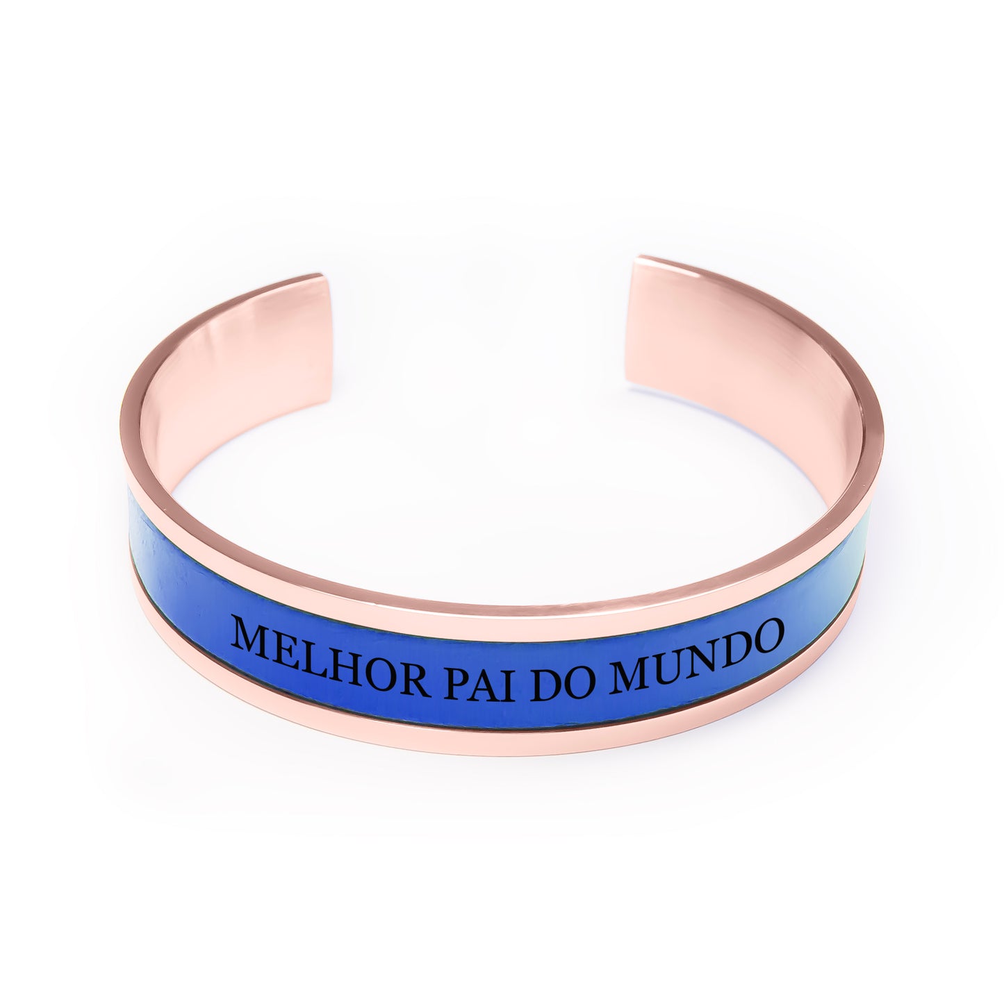 Custom Cuff Bracelet for Men Unique Rose Gold Plated Stainless Steel and Genuine Leather