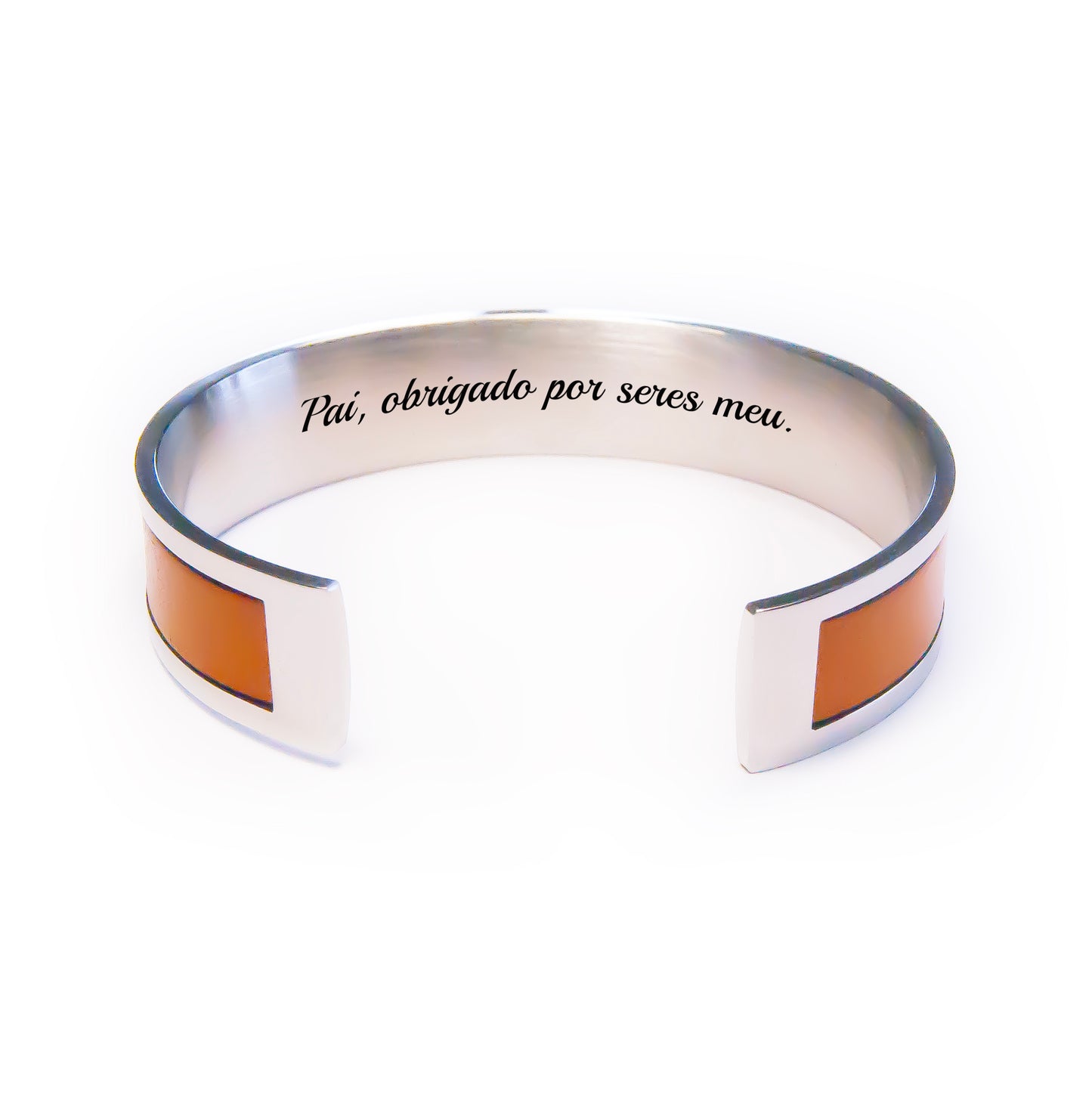 Personalized Cuff Bracelet for Men Adjustable Stainless Steel and Genuine Leather