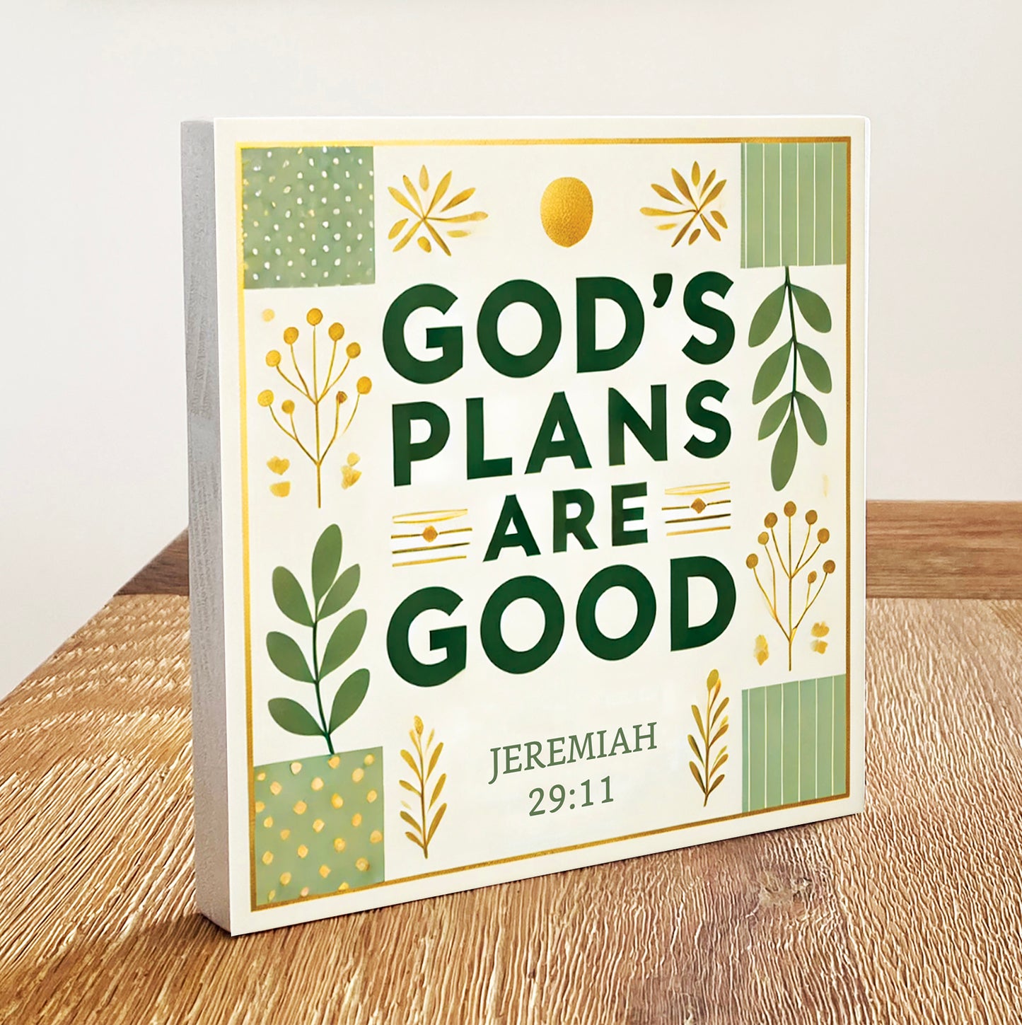 Good's Plans are Good (Jeremiah 29:11) - Wooden Block With Bible Verse - Christian Home Decor