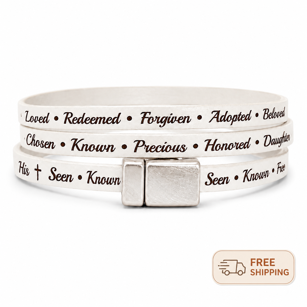 Identity in Christ Bracelet - Christian Leather Wrap Bracelet - Meaningful Faith Gift for Women