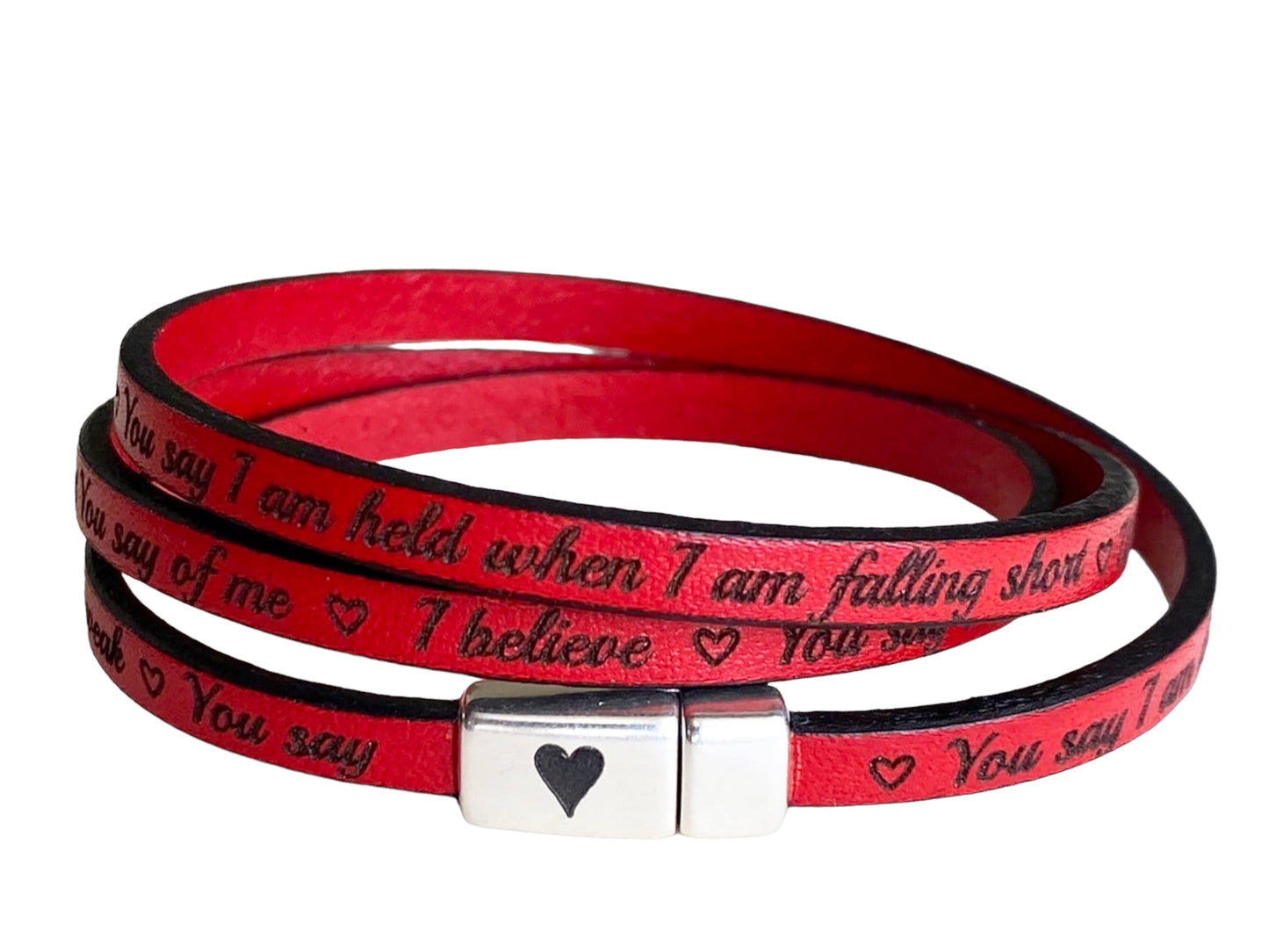 Bible Verse Wrap Leather Bracelet - Custom Engraving - Personalized Faith Gift