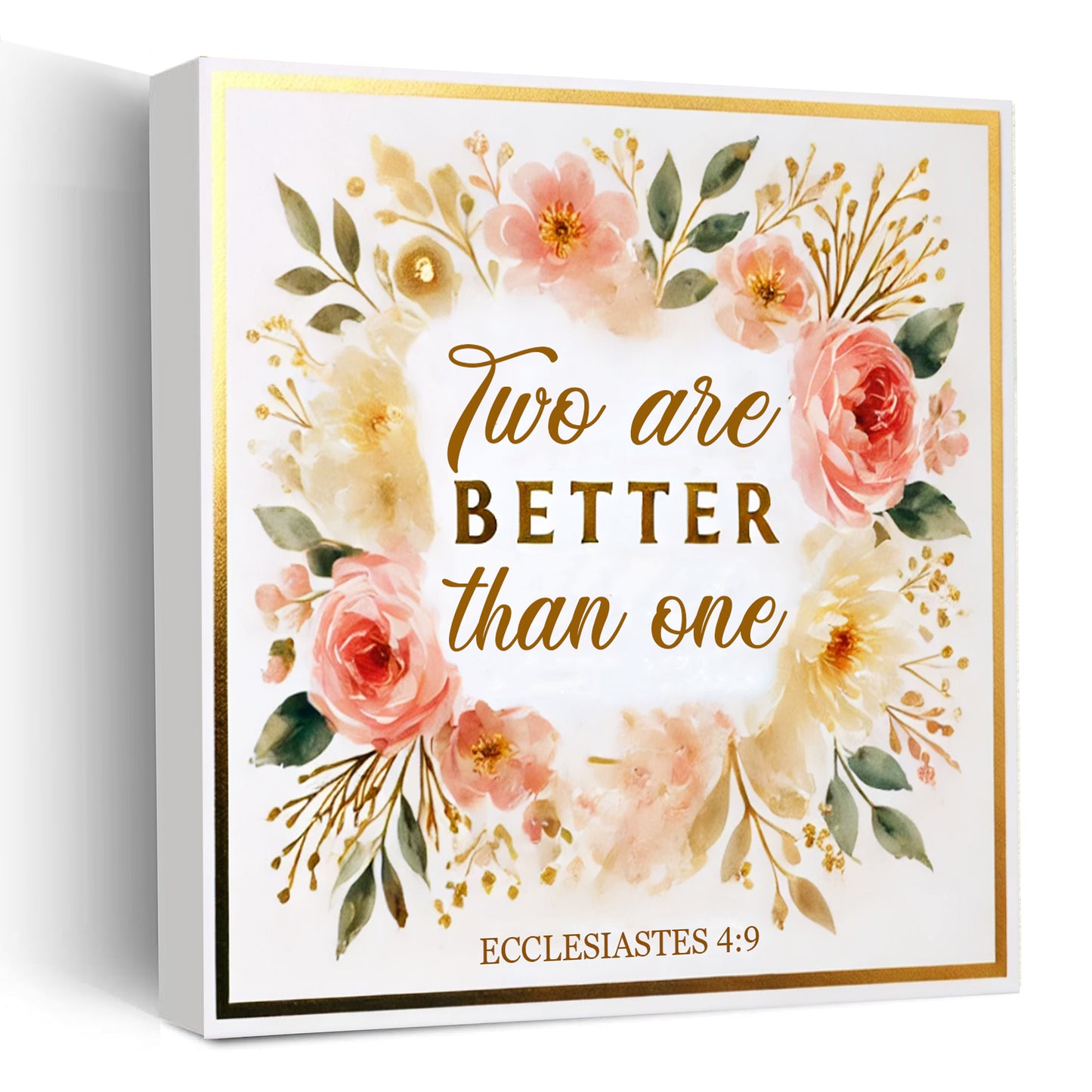 Two are Better than One (Ecclesiastes 4:9) Wooden Sign - Christian Wedding Gift - Anniversary & Couples Home Décor