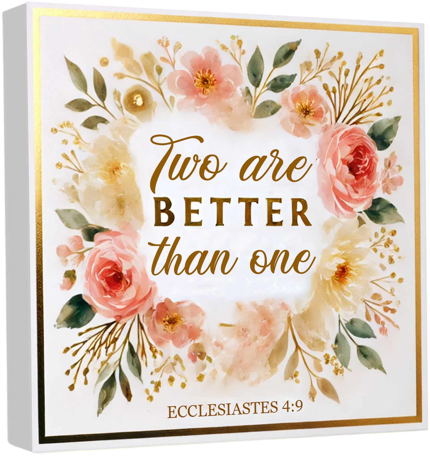 Two are Better than One (Ecclesiastes 4:9) Wooden Sign - Christian Wedding Gift - Anniversary & Couples Home Décor