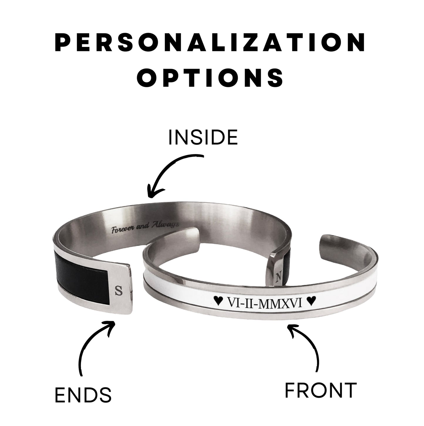 Presente personalizado para casais com pulseiras combinando - Presente de aniversário personalizado