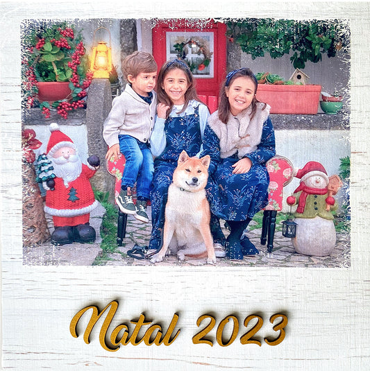 Foto de família de placa de madeira personalizada - presente de Natal