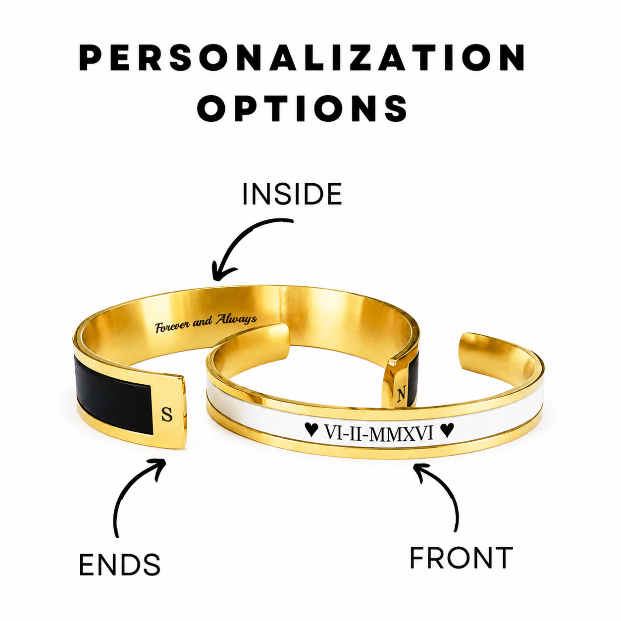 Pulseiras combinando para casais - presente de aniversário de casamento personalizado