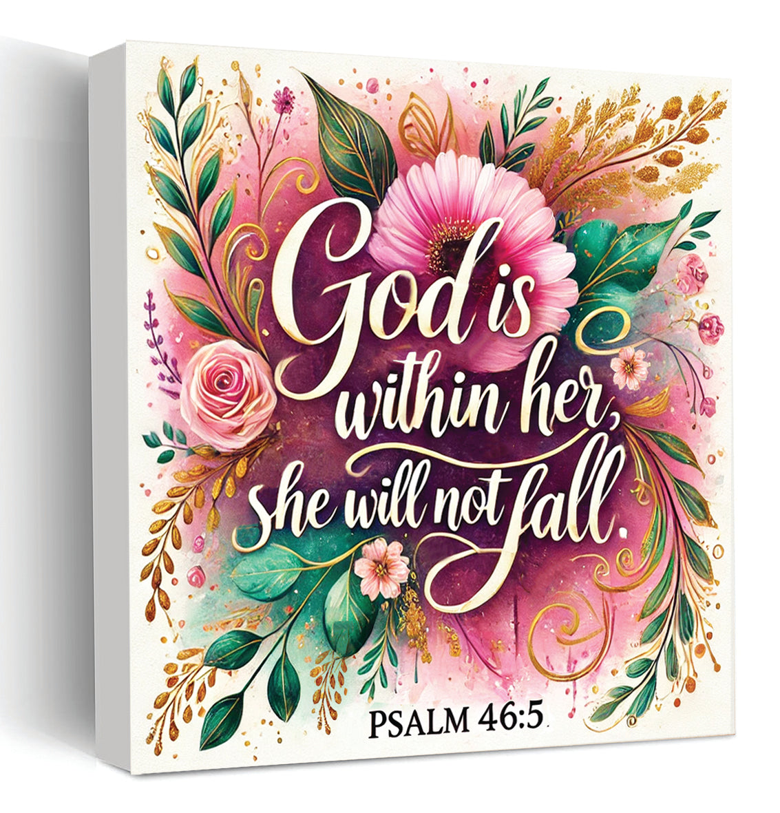 God Is Within Her - Handcrafted Wooden Sign (Psalm 46:5) - Christian Home Décor